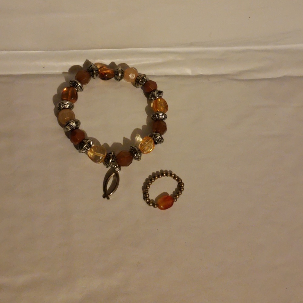Bead bracelet and ring